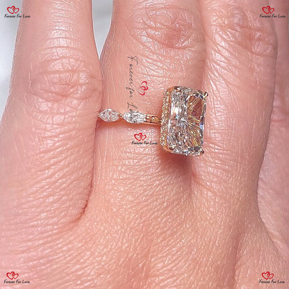 Unique Radiant Cut Diamond Engagement Ring