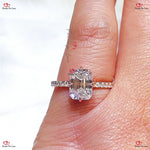 Vintage Emerald Diamond Ring with Pave Accent Forever For Love