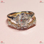 Oval Cut Diamond Engagement Ring & Bridal Set Forever For Love