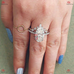 Hybrid Crushed Ice Oval Bridal Set in Solid Gold Forever For Love