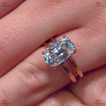 Vintage Unique OMC Cushion Cut Moissanite Ring | Solid Gold Old Cuts Ring | Hidden Halo Solitaire Engagement Ring Forever For Love