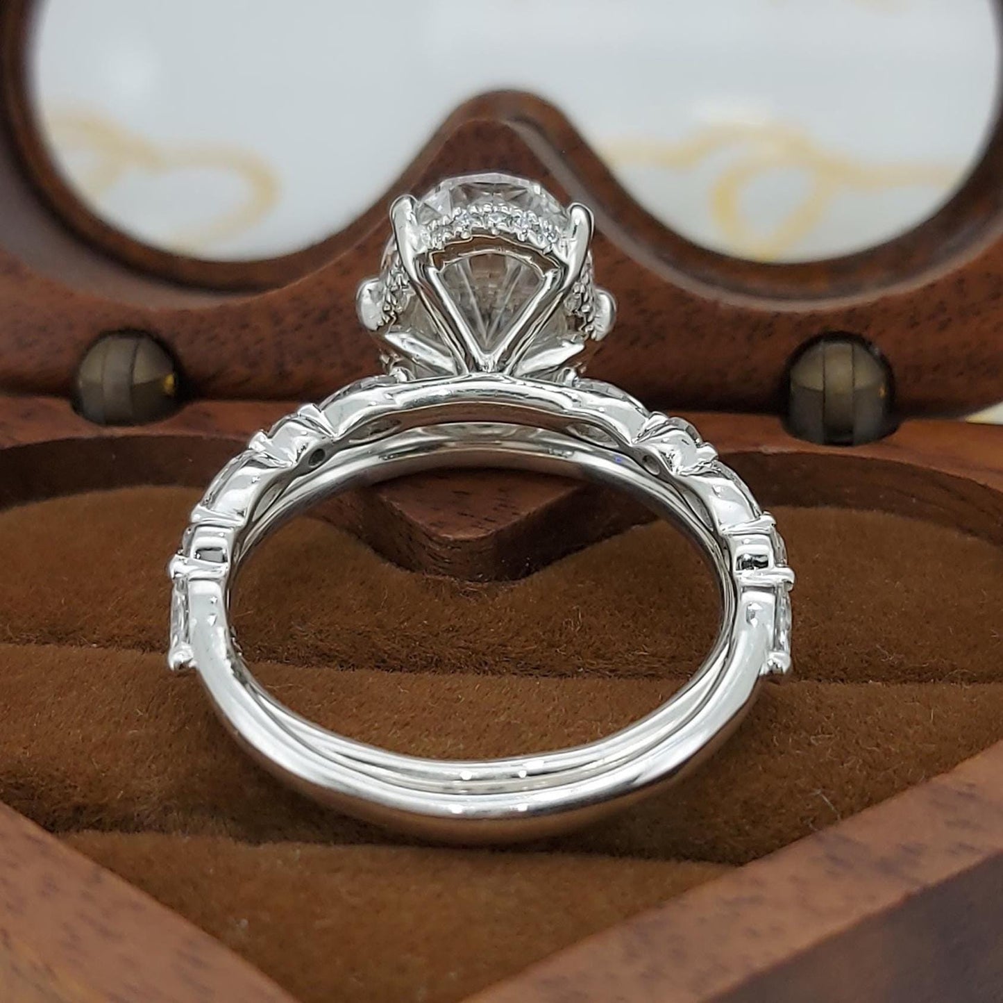 4.8 Ct IGI Certified Oval Lab Diamond Engagement Ring Oval cut Moissanite Brilliant Cut engagement ring in 935 Argentium Silver — custom handcrafted by Forever For Love