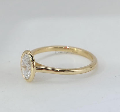 0.5 Ct IGI Certified Oval Lab Diamond Solitaire Engagement Ring