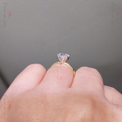 2 Ct Round Moissanite Solitaire Engagement Ring