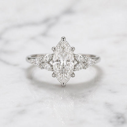 Marquise Lab Diamond Engagement Ring