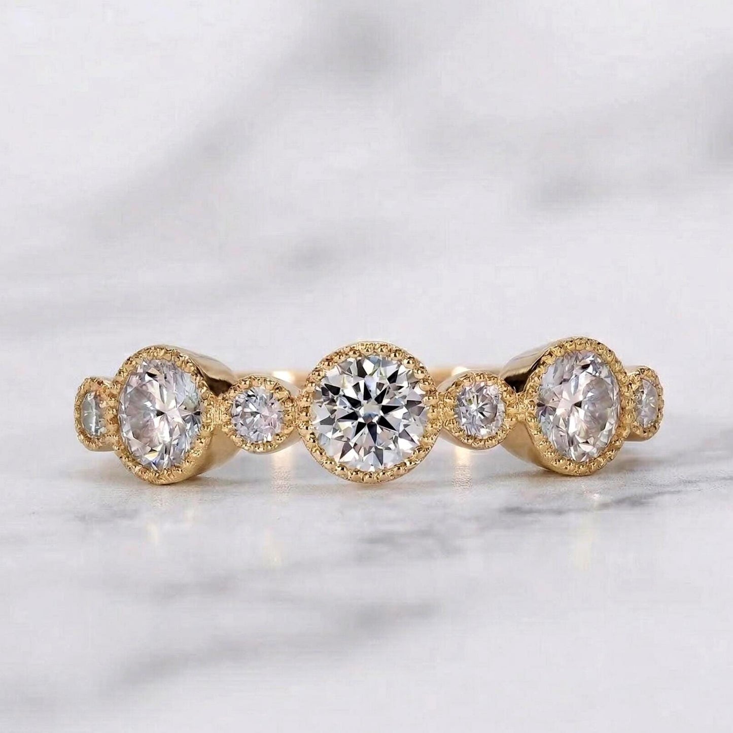 Round Lab Diamond Engagement Ring Round cut Moissanite Brilliant Cut engagement ring in 935 Argentium Silver — custom handcrafted by Forever For Love