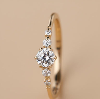 Round Lab Diamond Engagement Ring