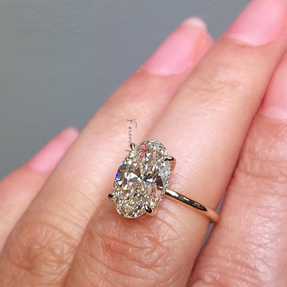 5 Ct IGI Certified Oval Lab Diamond Solitaire Engagement Ring