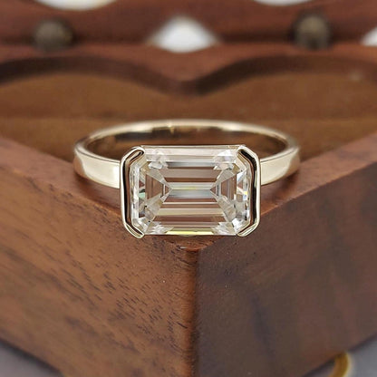 3 Ct Emerald Moissanite, Emerald Engagement Ring