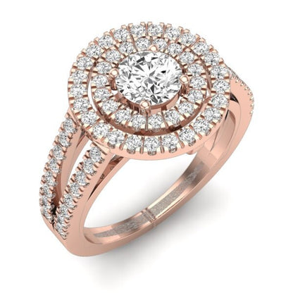Round Natural Diamond Solitaire Engagement Ring