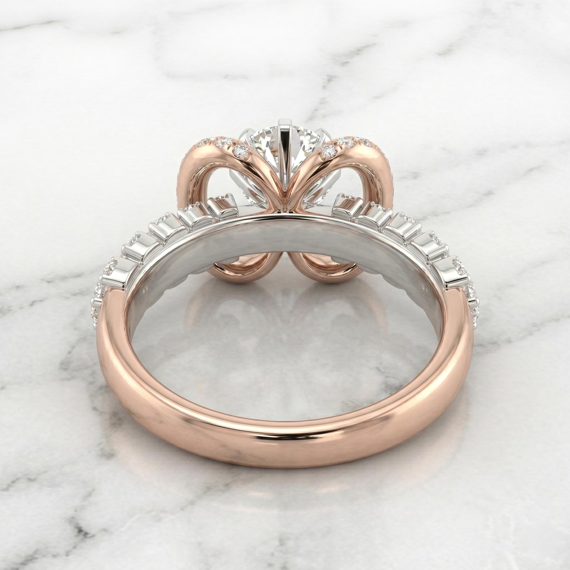 Round Lab Diamond Halo Engagement Ring