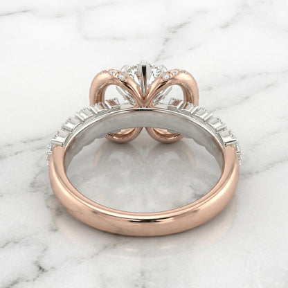 Round Lab Diamond Halo Engagement Ring