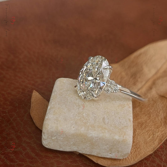 3 Ct IGI Certified Oval Diamond Engagement Ring