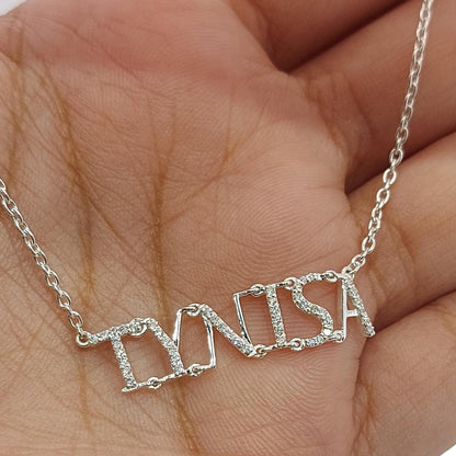 Personalisierte Namenskette aus 14 Karat Gold, ein bedeutungsvolles und zeitloses Geschenk für sie, Gold, Silber, Roségold, Baby-Namenskette, personalisiertes Geschenk für Mama