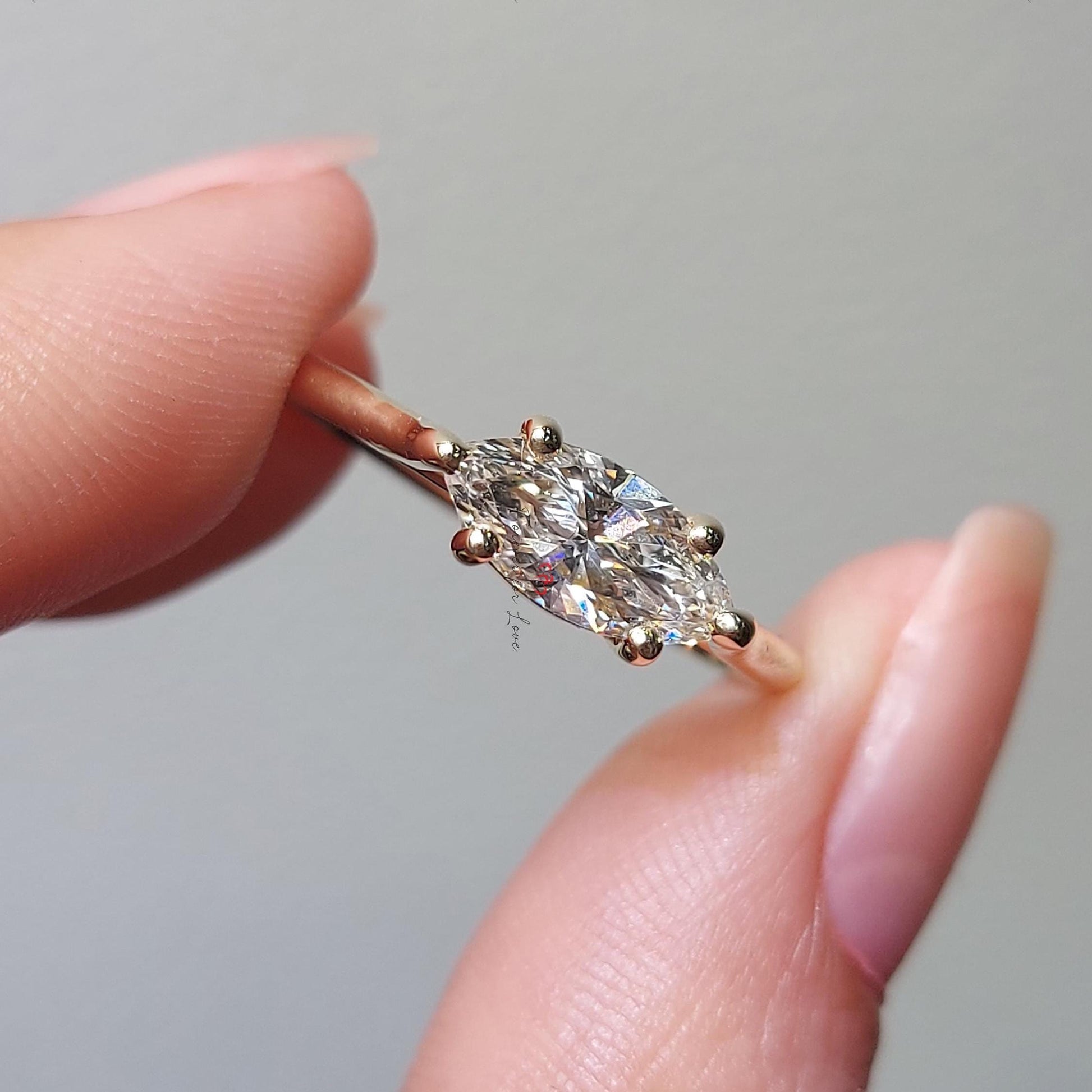 1 Ct IGI Certified Marquise Lab Diamond Engagement Ring