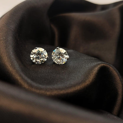 Boucles d'oreilles de mariage en diamant rond de laboratoire, clous de diamant ronds de 1,0 à 4,0 CT, clous d'oreilles en diamant pour femme, cadeaux d'anniversaire