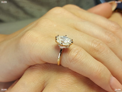1 Ct Oval Natural Diamond Solitaire Engagement Ring