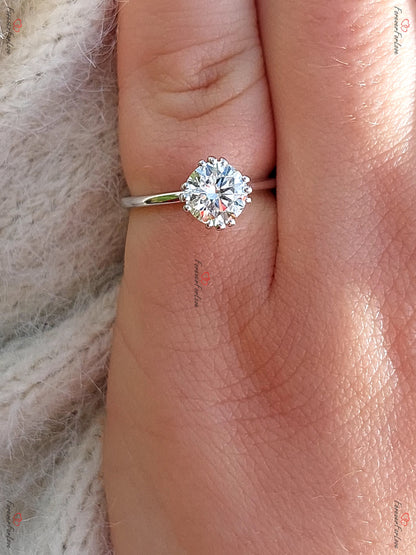 2 Ct Round Lab Diamond Solitaire Engagement Ring