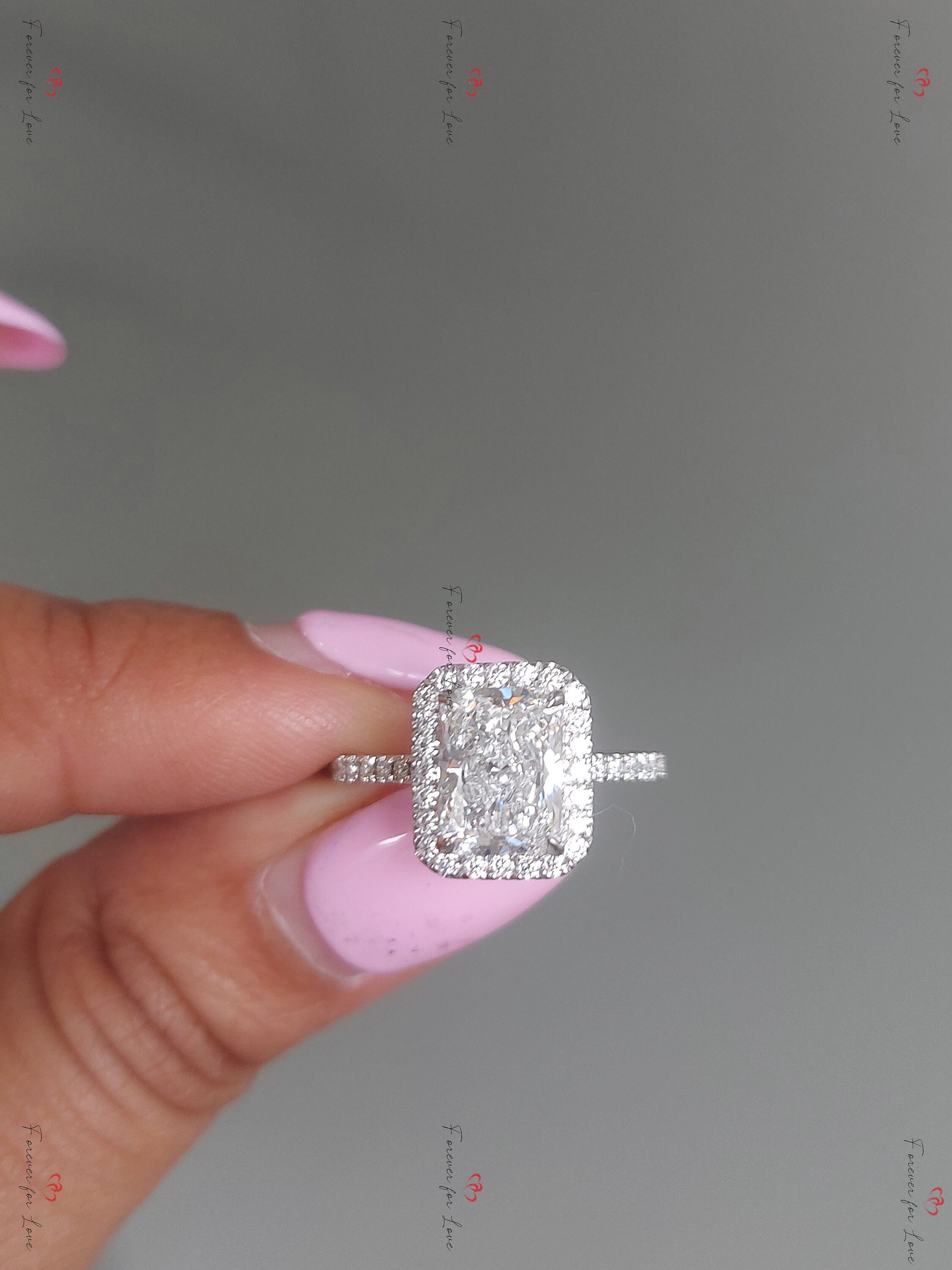 2.01 Ct IGI Certified Radiant Lab Diamond Engagement Ring