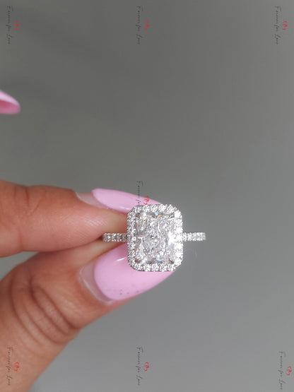 2.01 Ct IGI Certified Radiant Lab Diamond Engagement Ring