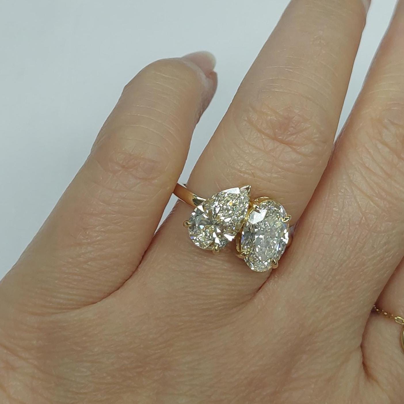 4 Ct IGI Certified Oval Lab Diamond Solitaire Engagement Ring Oval cut Moissanite engagement ring in Gold or Platinum — custom handcrafted by Forever For Love