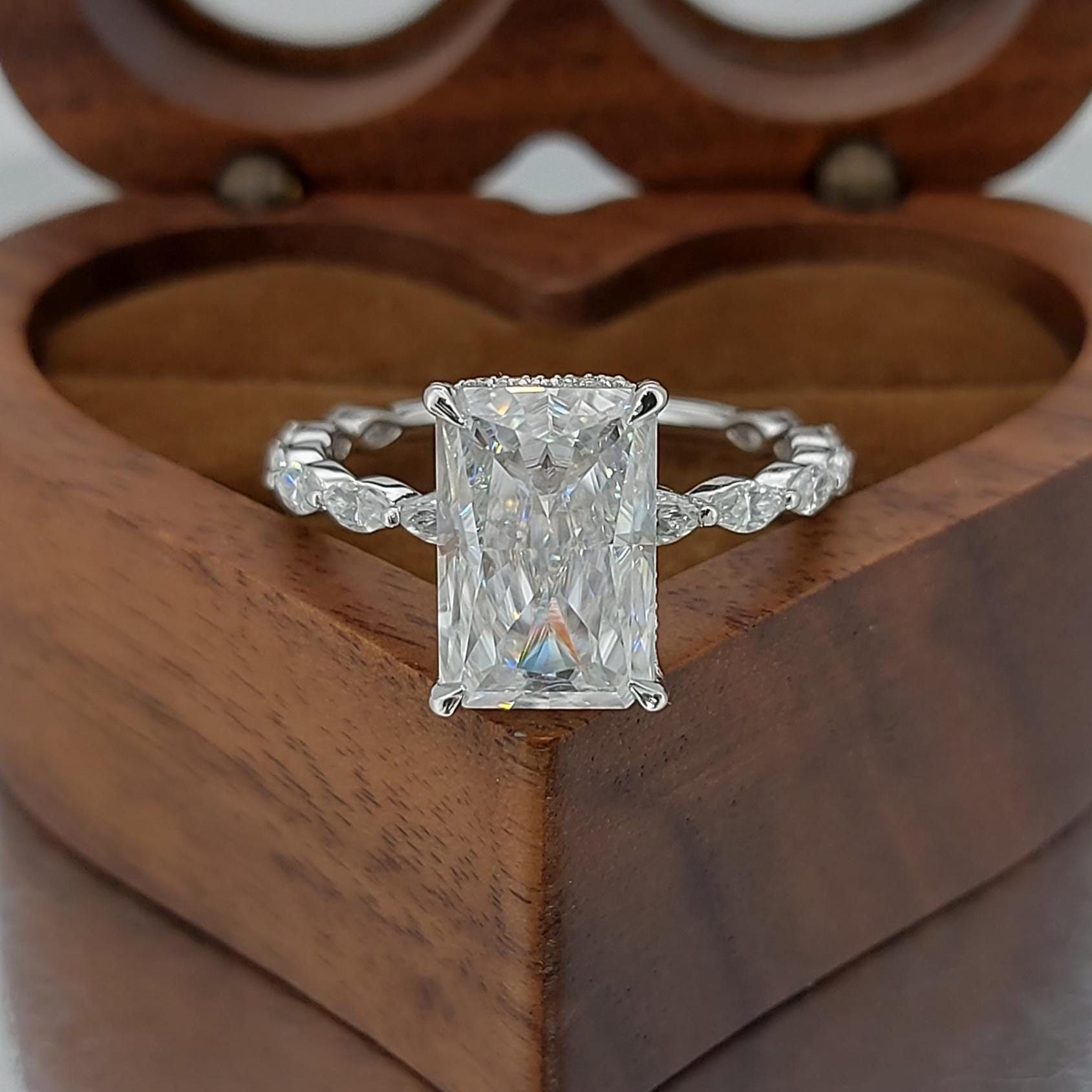 6 Ct Radiant Moissanite Engagement Ring
