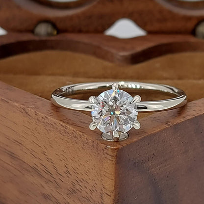 1 Ct Round Lab Diamond Solitaire Engagement Ring