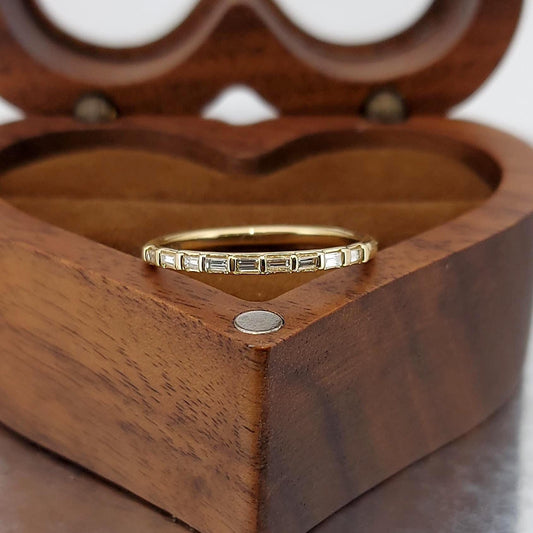 Baguette Lab Diamond Half Eternity Band