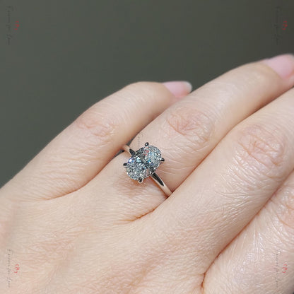 3 Ct IGI Certified Oval Lab Diamond Engagement Ring