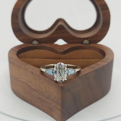1.5 Ct Oval Diamond Three Stone Engagement Ring