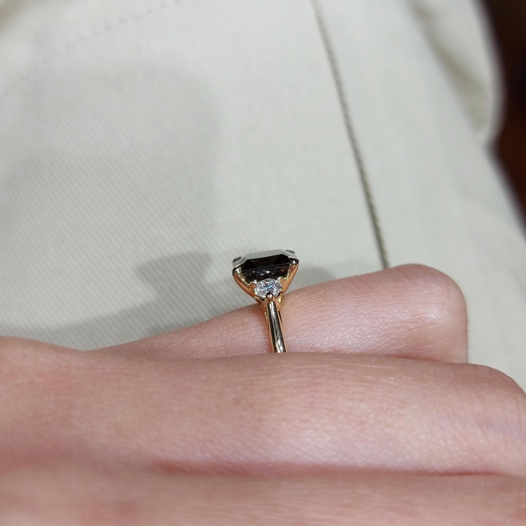 Radiant Lab Diamond Engagement Ring