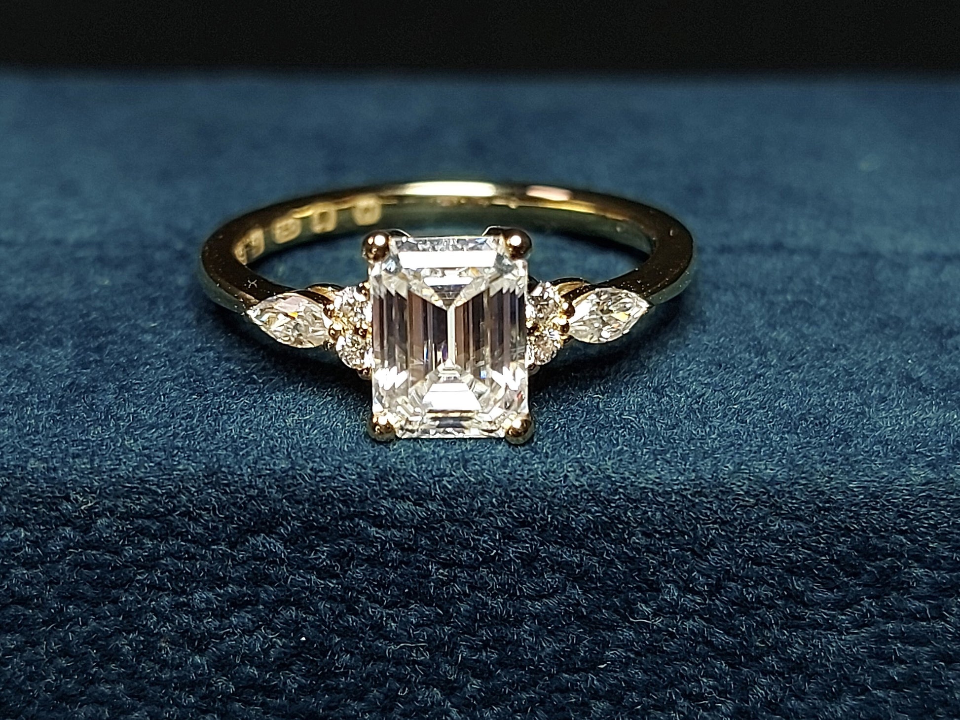 Emerald Diamond, Moissanite Engagement Ring