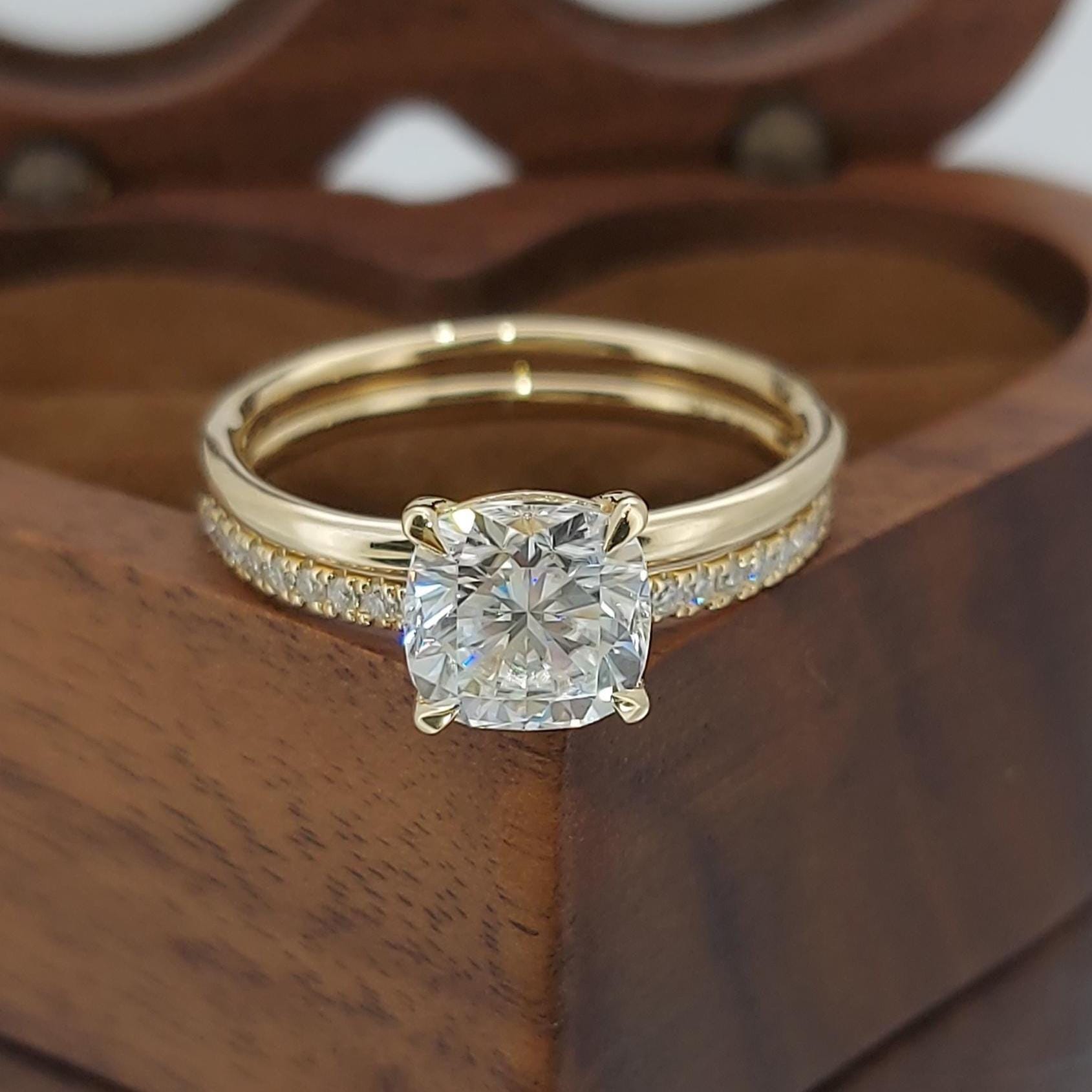 2.5 Ct IGI Certified Cushion Lab Diamond Engagement Ring