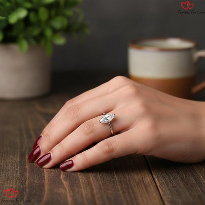 1.5 Ct IGI Certified Marquise Lab Diamond Engagement Ring
