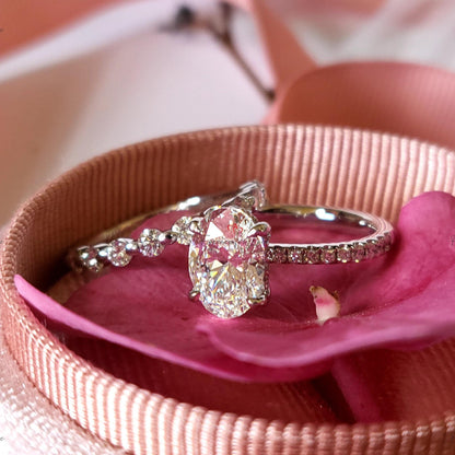 3 Ct IGI Certified Oval Lab Diamond Solitaire Engagement Ring