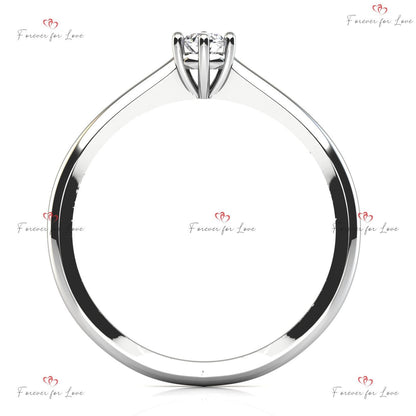 Round Natural Diamond Solitaire Engagement Ring