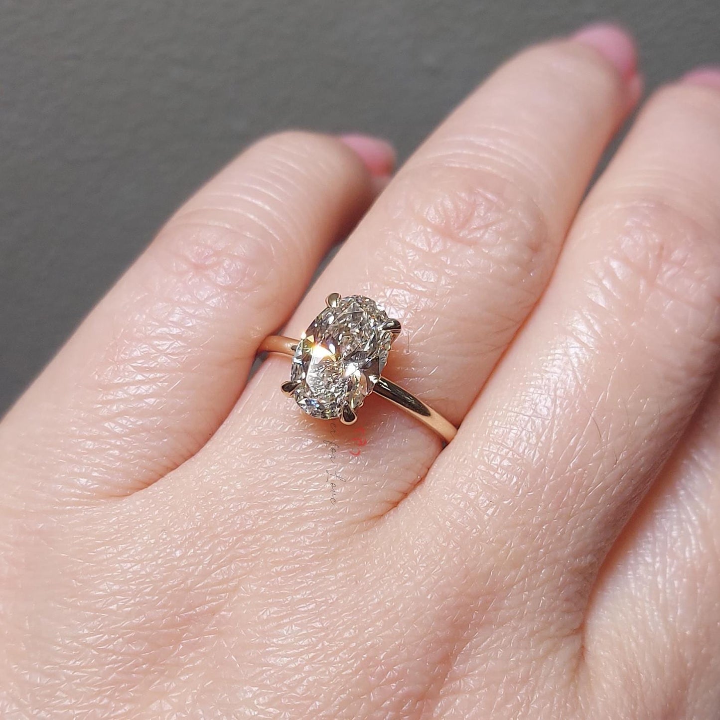 2 Ct IGI Certified Oval Lab Diamond Hidden Halo Solitaire Ring Oval cut 1Ct Moissanite Brilliant Cut engagement ring in 935 Argentium Silver — custom handcrafted by Forever For Love