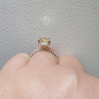 4 Ct Radiant Yellow Moissanite Engagement Ring