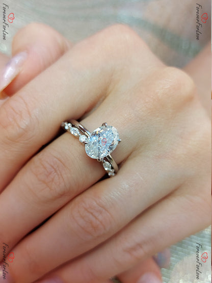 3 Ct Oval Moissanite Eternity Band