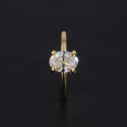 1.5 Ct Oval Diamond, Moissanite Engagement Ring