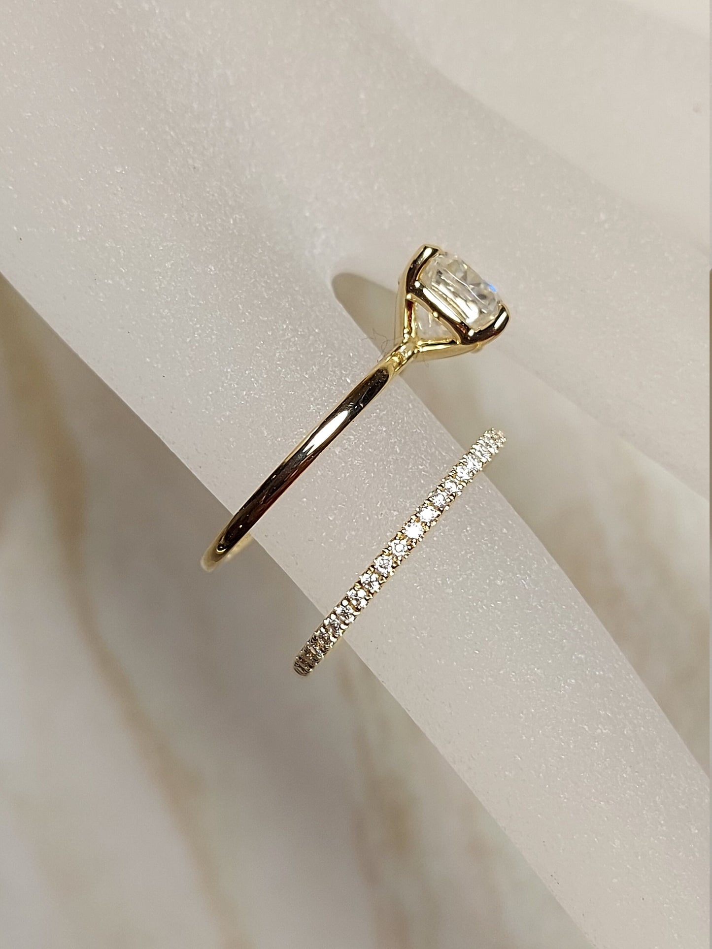 2 Ct Cushion Moissanite Eternity Band Cushion cut Moissanite Brilliant Cut engagement ring in 935 Argentium Silver — custom handcrafted by Forever For Love