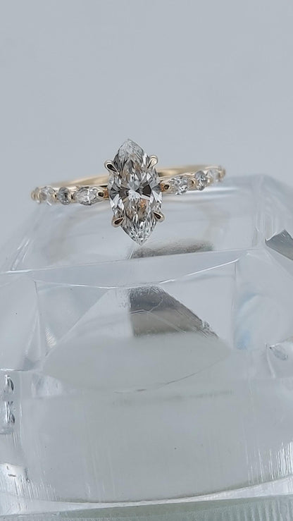 1 Ct IGI Certified Marquise Diamond Band