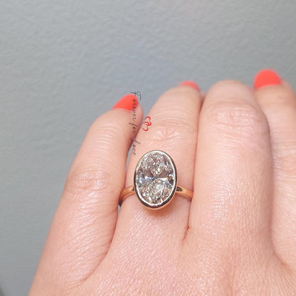 3 Ct IGI Certified Oval Lab Diamond Engagement Ring