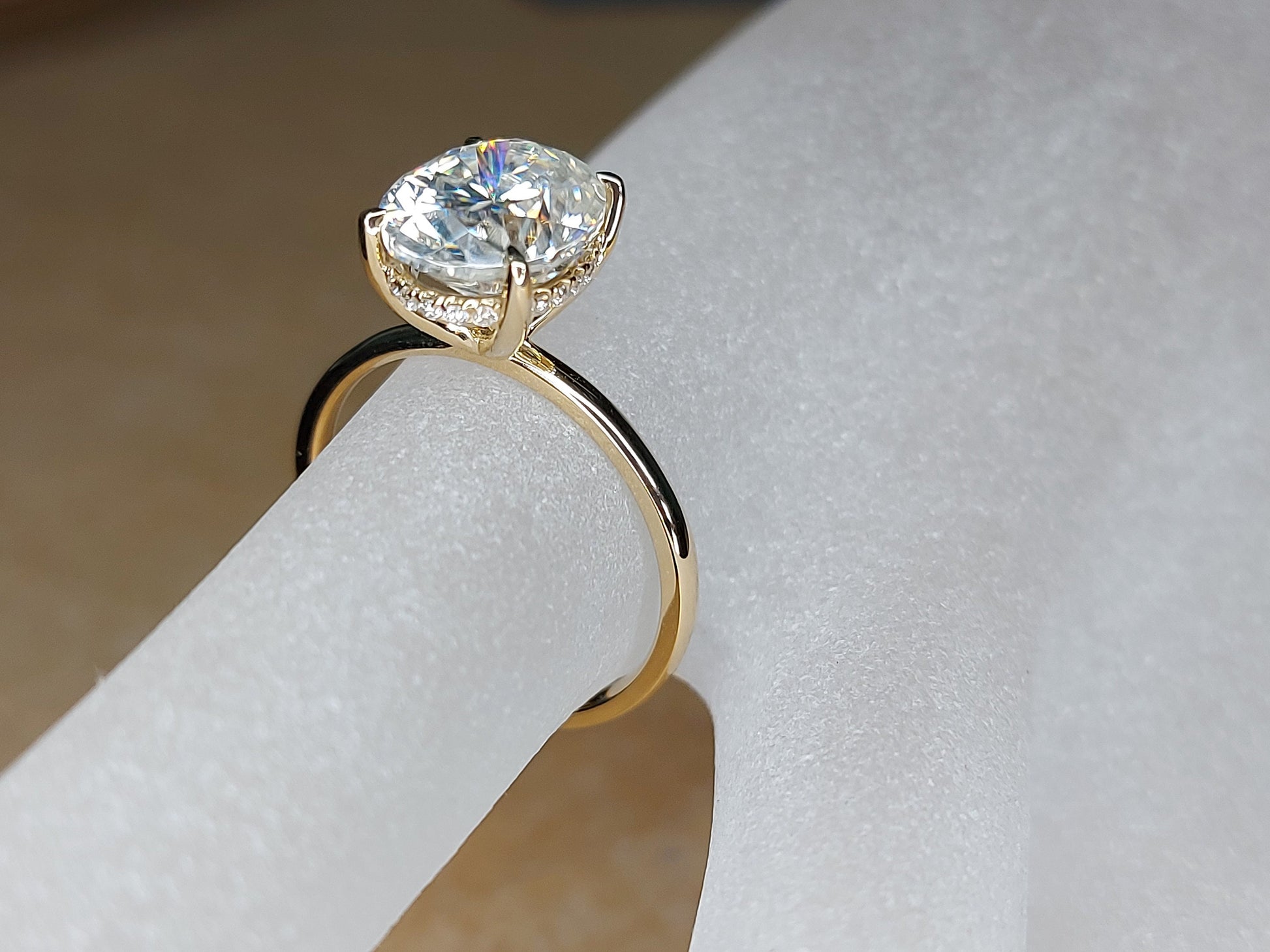 3.0 Ct Oval Moissanite Solitaire Engagement Ring