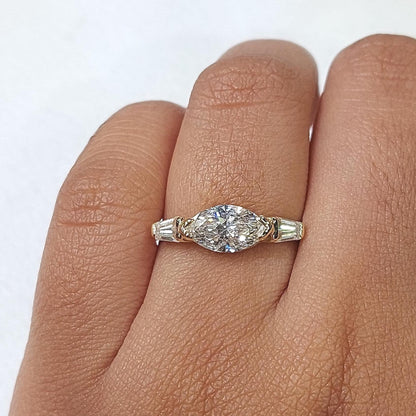 1.5 Ct Baguette Lab Diamond Engagement Ring