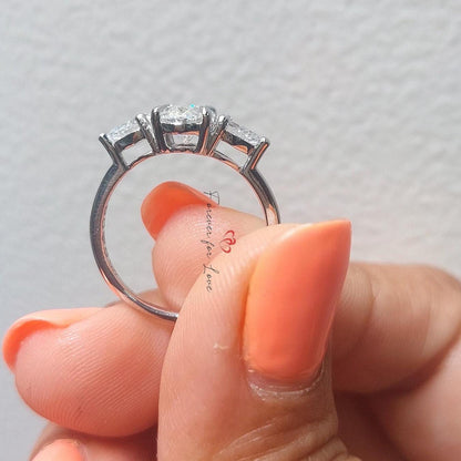 2 Ct Oval Diamond Three Stone Engagement Ring