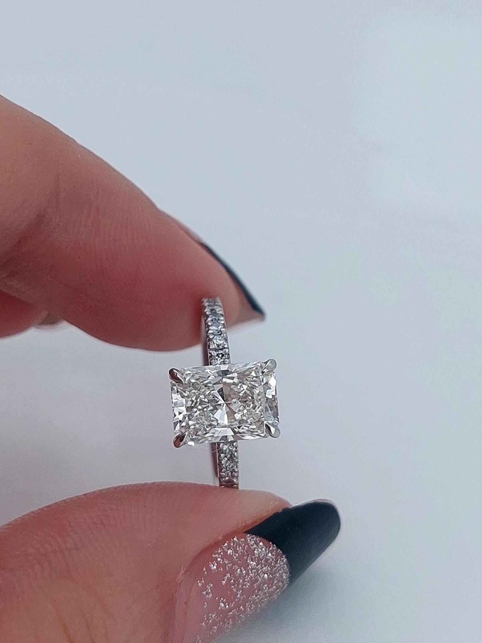 2 Ct IGI Certified Cushion Lab Diamond Engagement Ring