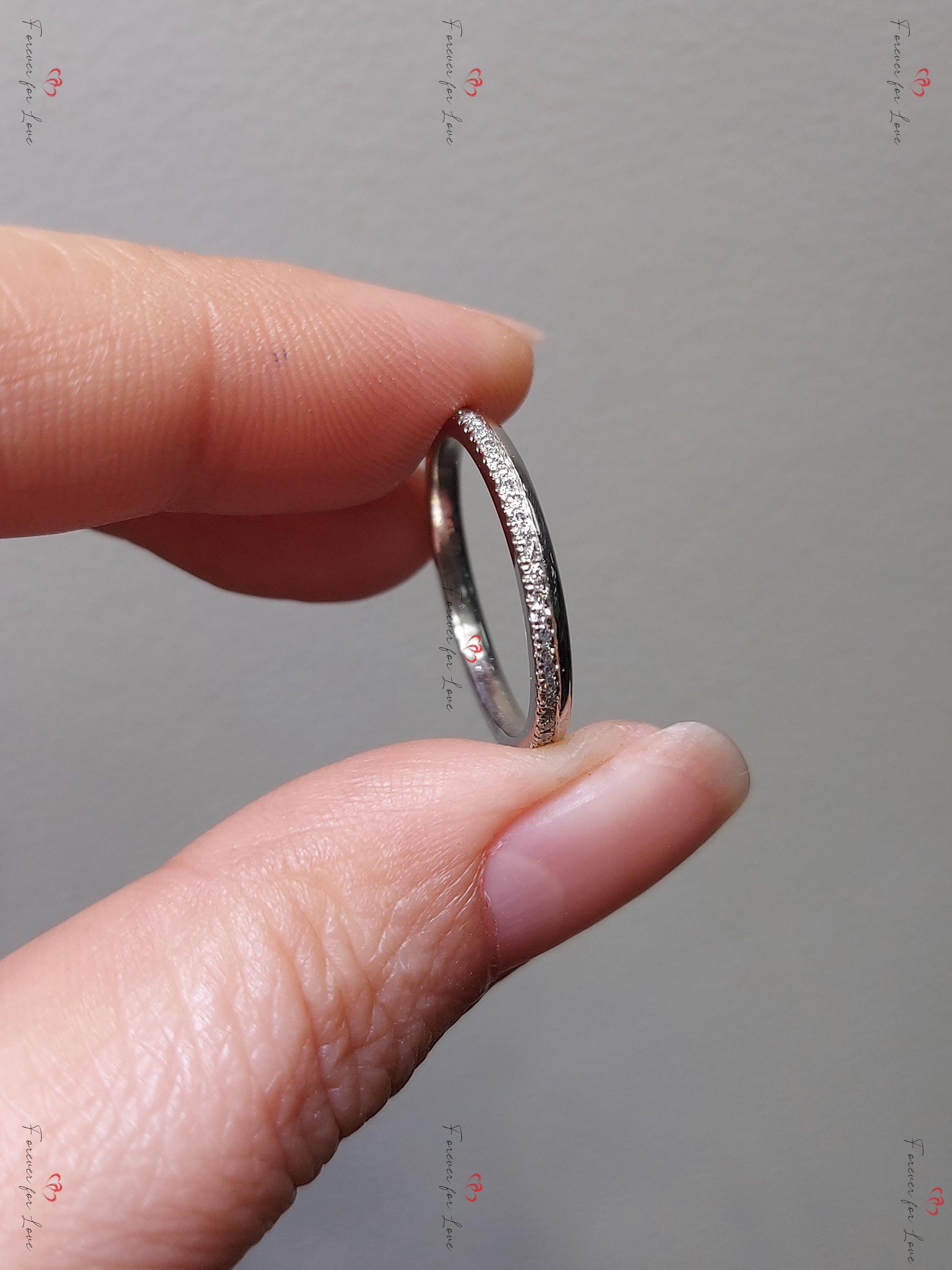 Round Moissanite Half Eternity Band