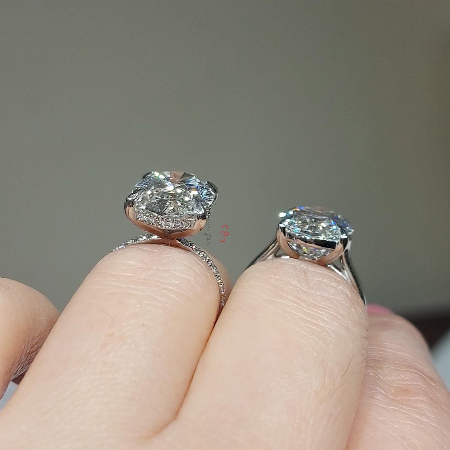 6 Ct Oval Lab Diamond Solitaire Engagement Ring Oval cut 1Ct Moissanite Brilliant Cut engagement ring in 935 Argentium Silver — custom handcrafted by Forever For Love