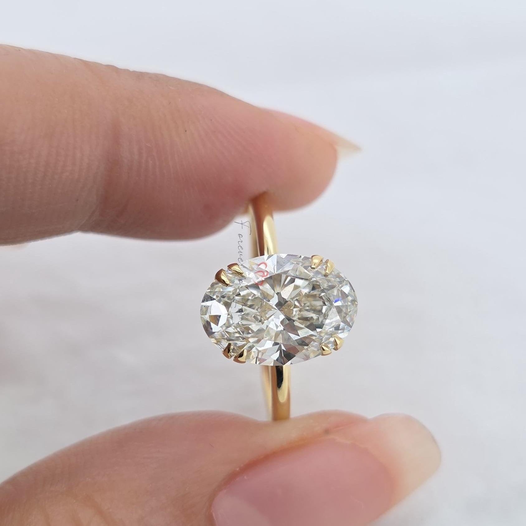 3 Ct IGI Certified Oval Lab Diamond Engagement Ring